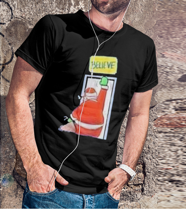 Santa Ted Lasso Believe Christmas Holiday Image T-Shirt