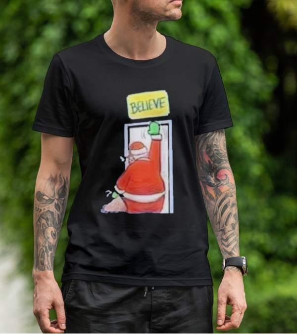 Santa Ted Lasso Believe Christmas Holiday Image T-Shirt