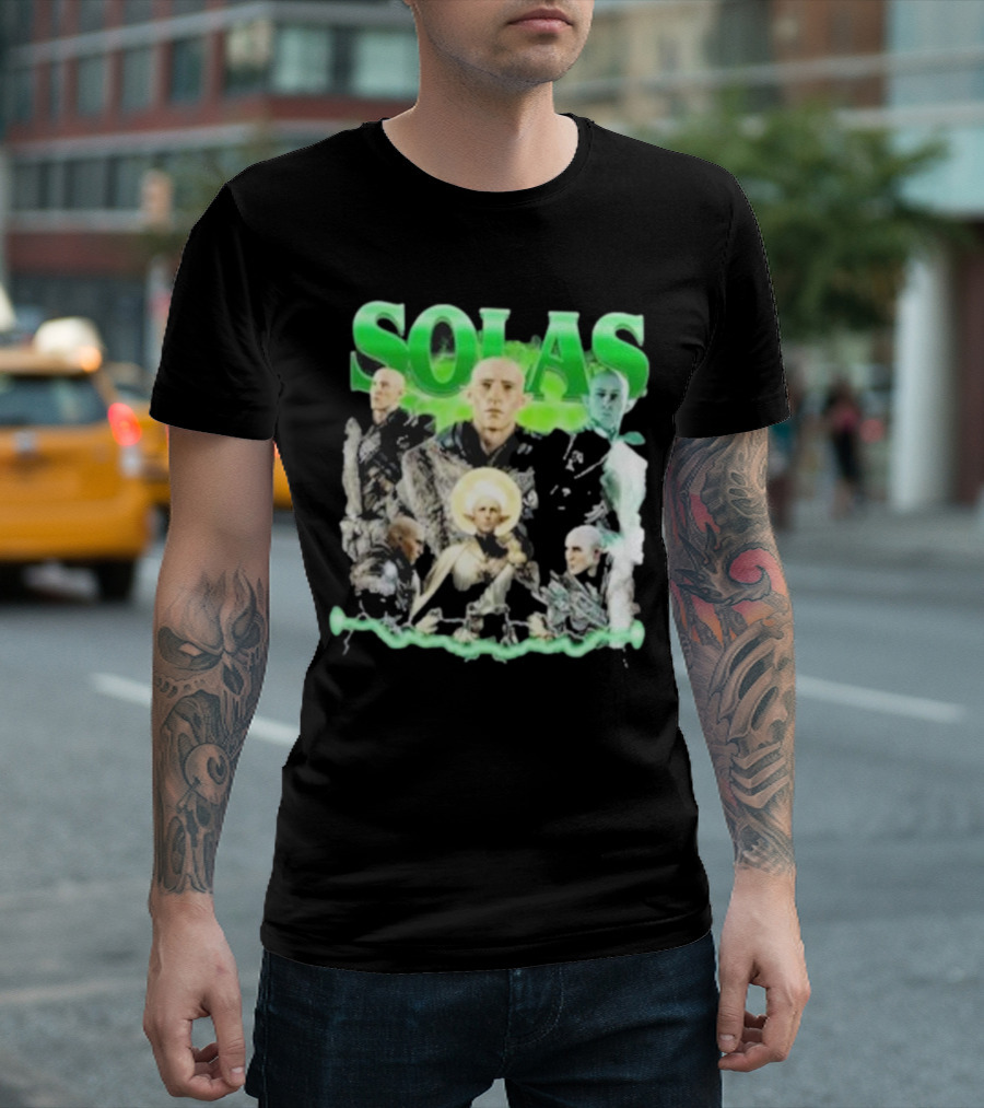 Solas Dragon Age Multiple Portraits Green Aesthetic Fan T-Shirt