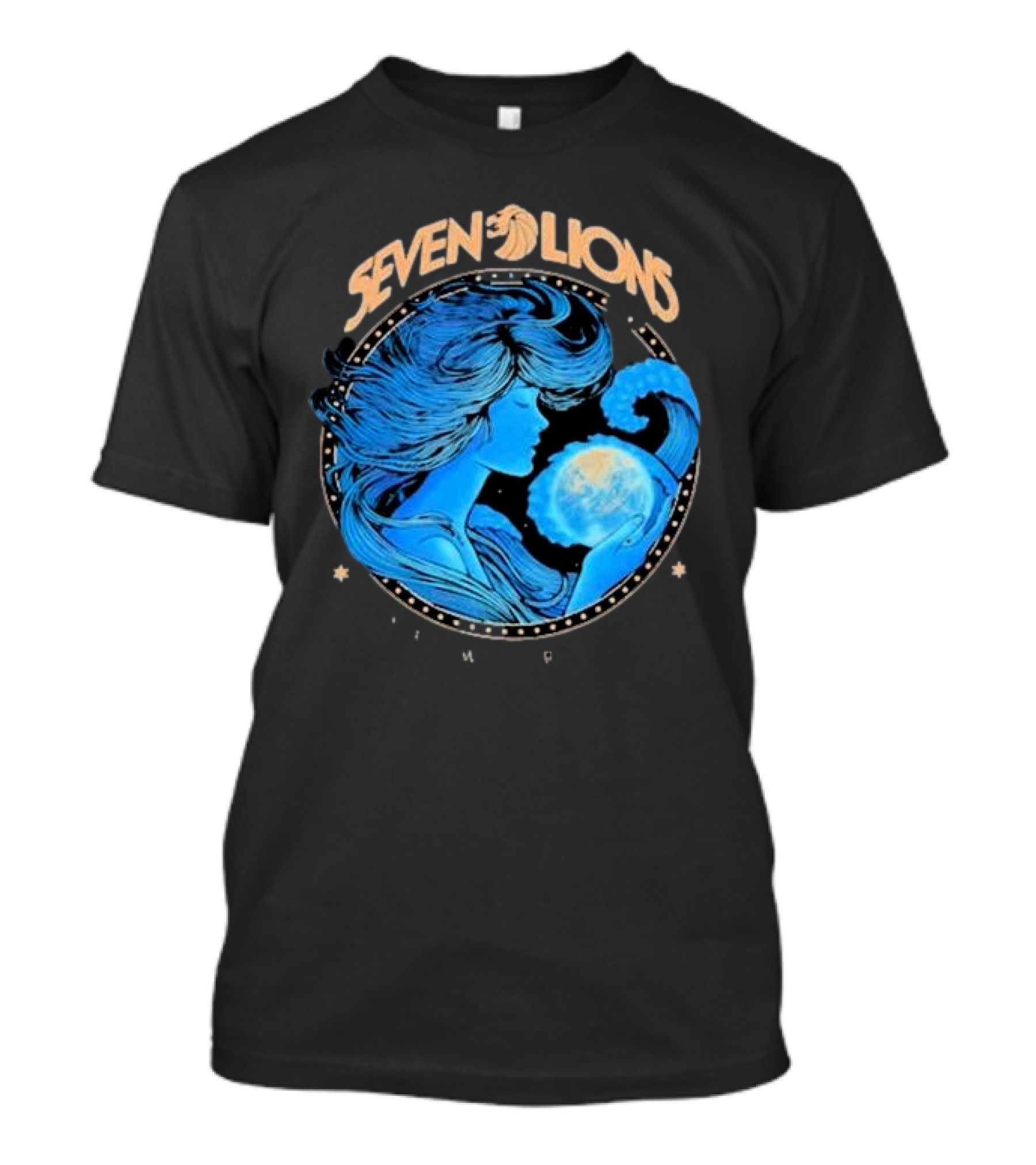 Seven Lions Worlds Apart Celestial Woman Holding Earth T-Shirt