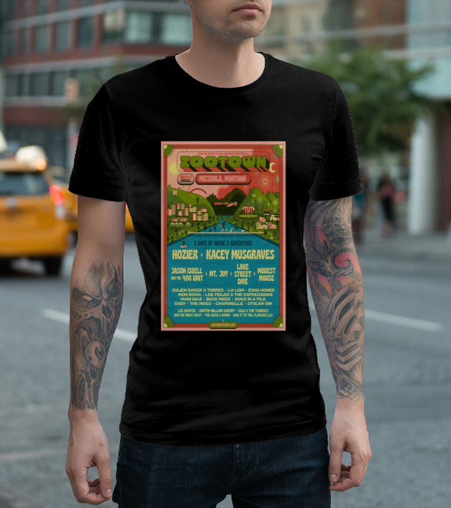 Zootown Festival July 4-5 2025 Missoula Montana Hozier Kacey Musgraves Jason Isbell Mt. Joy Modest Mouse Missoula Country Fairgrounds T-Shirt