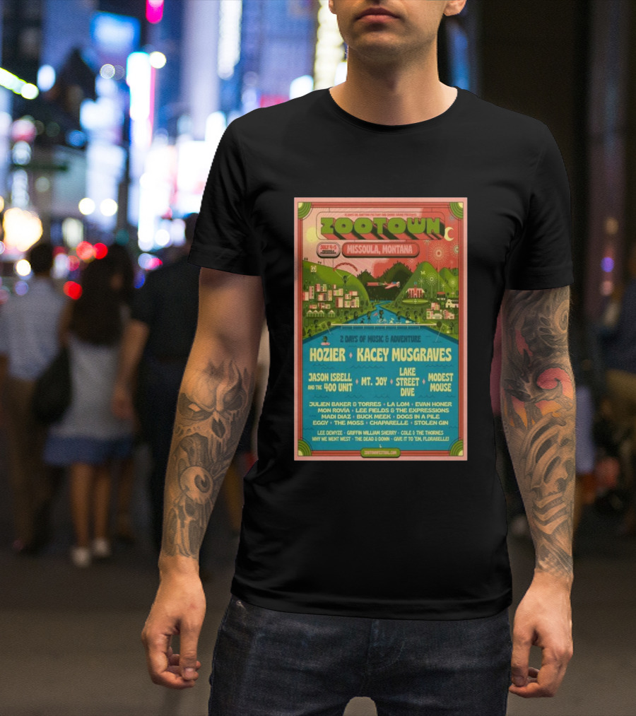 Zootown Festival July 4-5 2025 Missoula Montana Hozier Kacey Musgraves Jason Isbell Mt. Joy Modest Mouse Missoula Country Fairgrounds T-Shirt