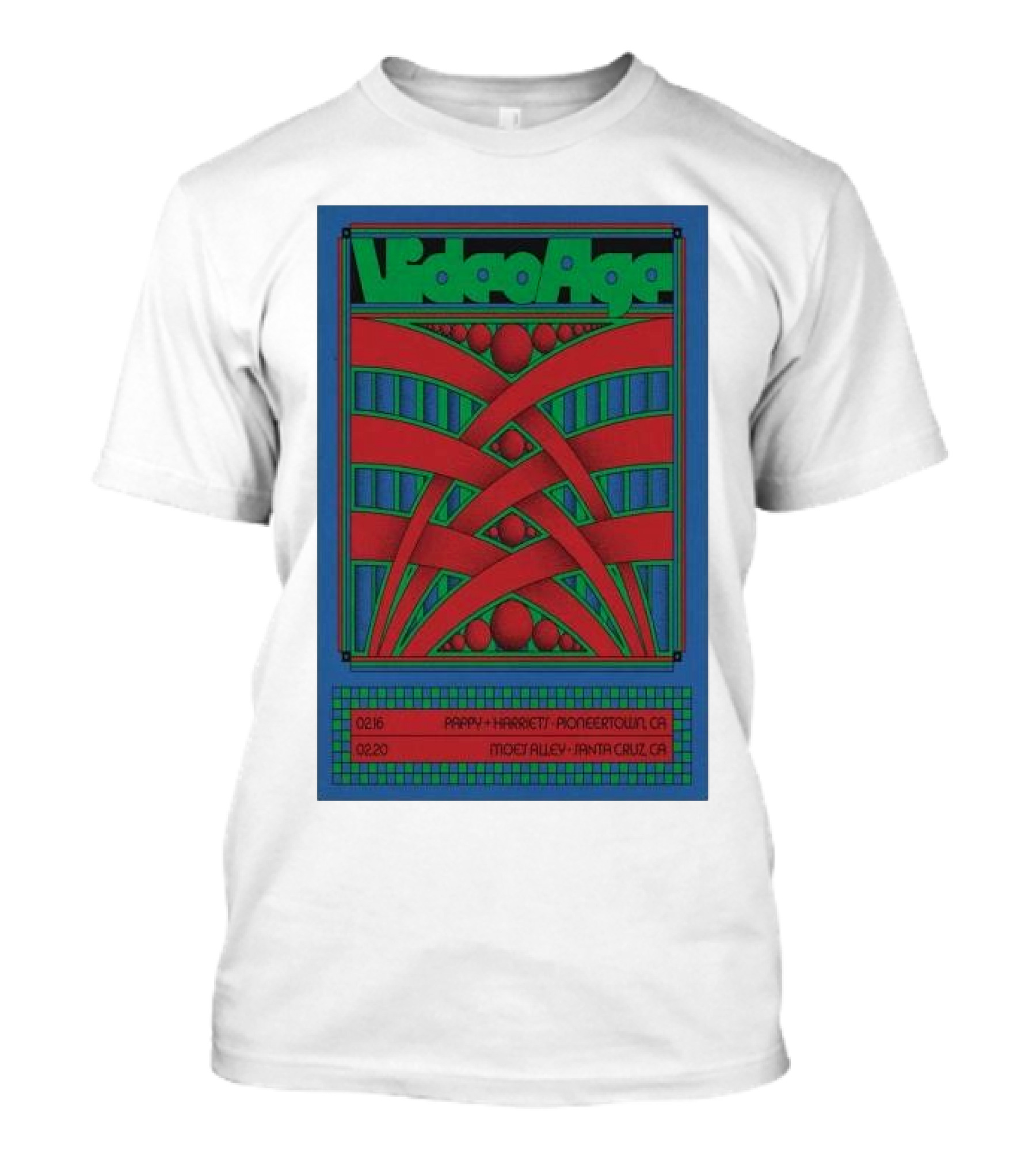 Video Age Pappy Harriets Pioneertown And Moe's Alley Santa Cruz Feb 16 And 20 2025 T-Shirt