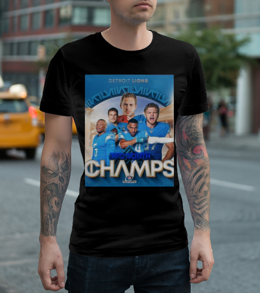 Detroit Lions AFC South Champs Playoffs Team T-Shirt