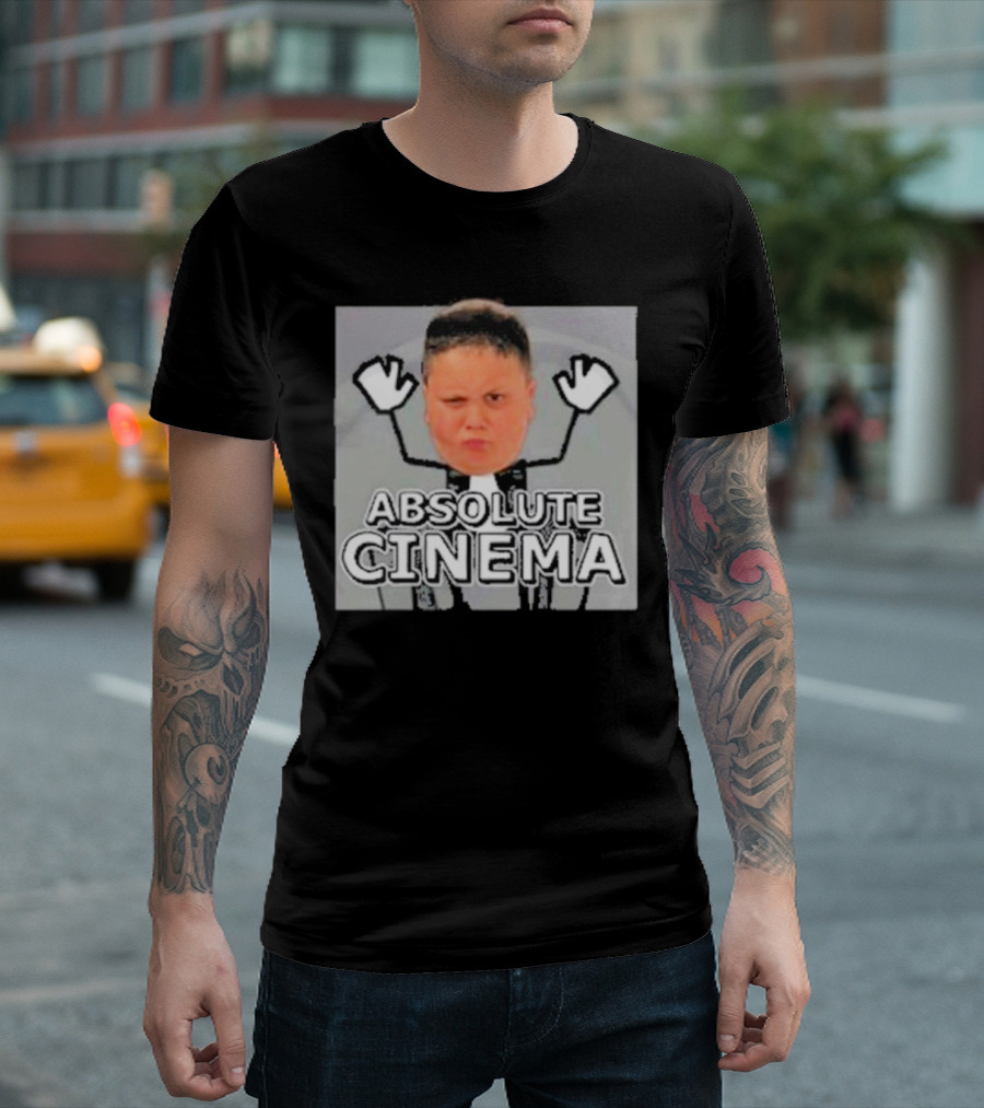 Rizzler Absolute Cinema Meme Face Hands Up T-Shirt