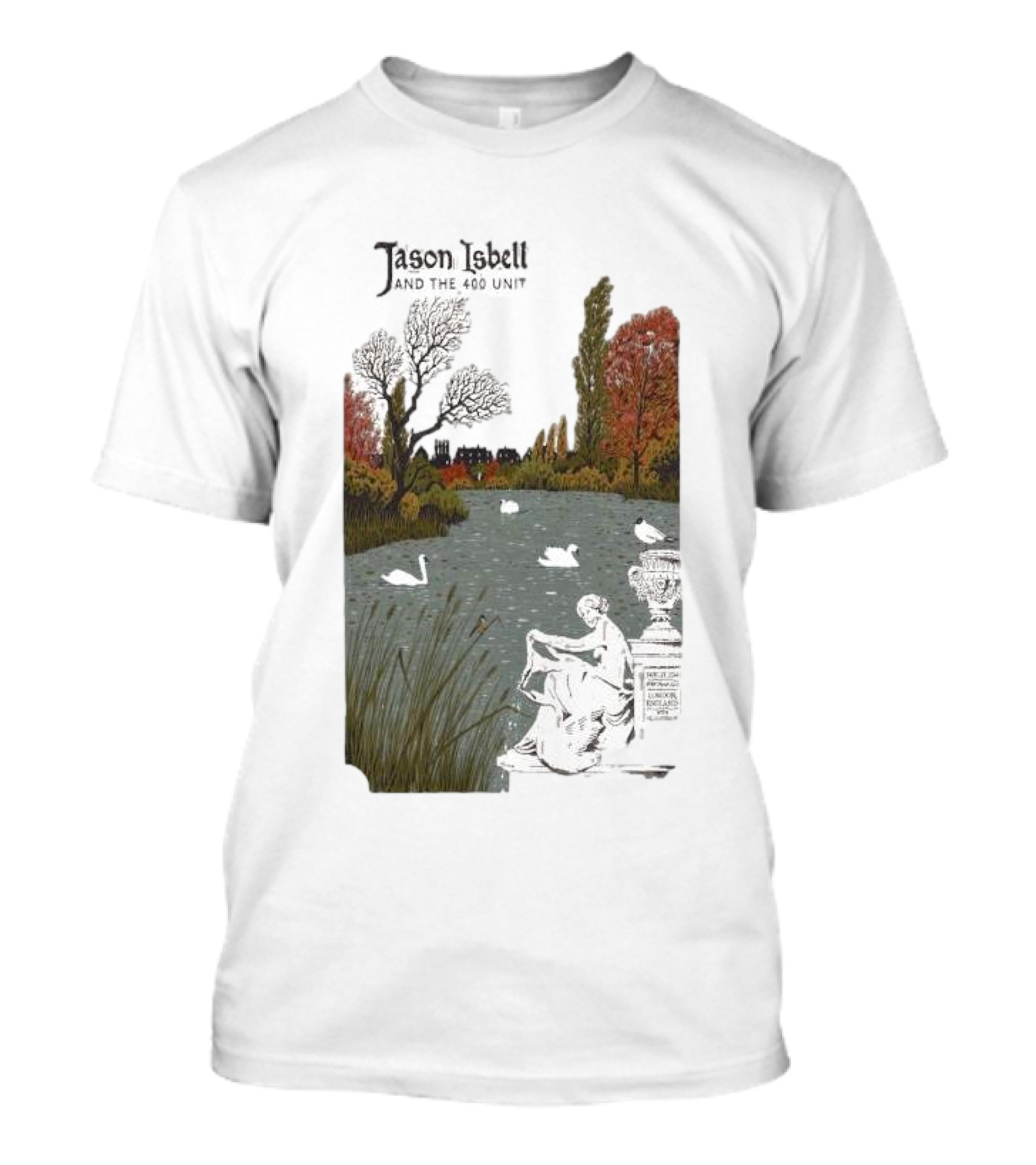 Jason Isbell And The 400 Unit November 25 2024 Eventim Apollo London UK Scenic Artwork With Swans T-Shirt