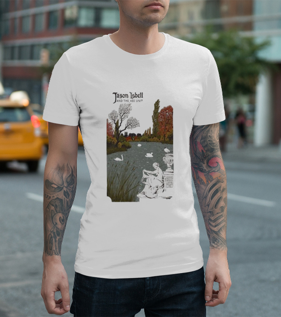 Jason Isbell And The 400 Unit November 25 2024 Eventim Apollo London UK Scenic Artwork With Swans T-Shirt