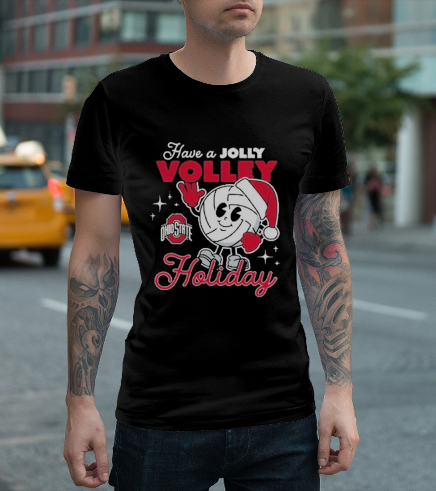 Ohio State Buckeyes Have A Jolly Volley Holiday Christmas T-Shirt