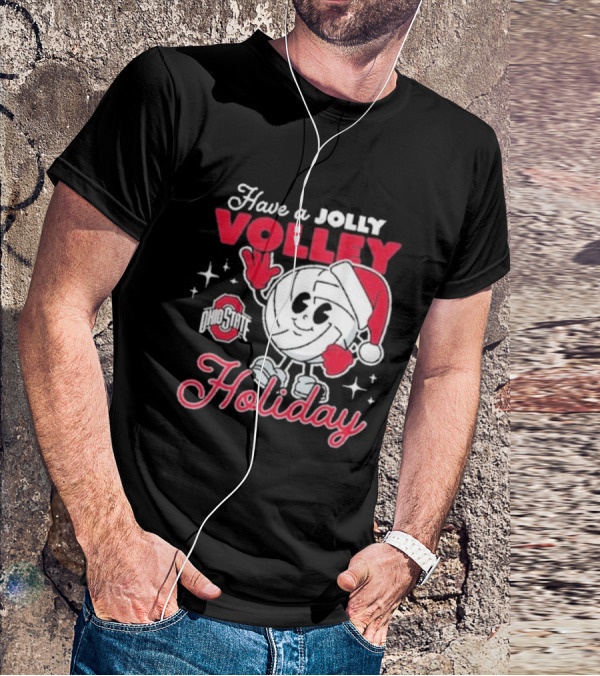 Ohio State Buckeyes Have A Jolly Volley Holiday Christmas T-Shirt