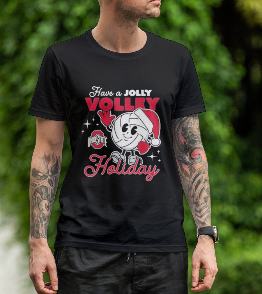 Ohio State Buckeyes Have A Jolly Volley Holiday Christmas T-Shirt