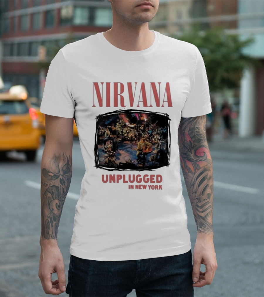 Nirvana Unplugged in New York 30th Anniversary Flower Performance Vintage T-Shirt