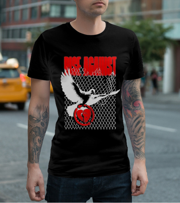 Rise Against Caged Dove Heart Symbol T-Shirt