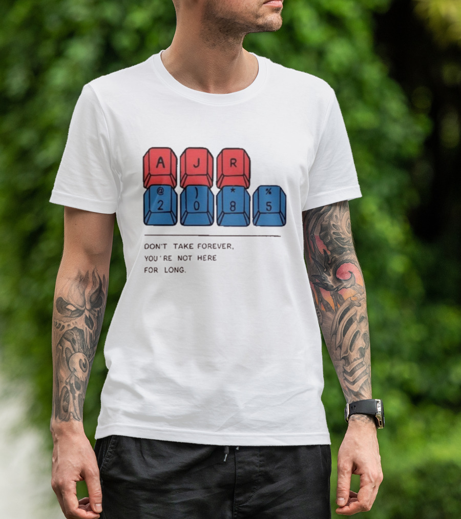 AJR Brothers 2085 Livestream Don't Take Forever Keyboard Keys T-Shirt
