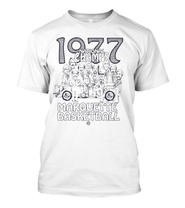 1977 National Champs Marquette Basketball Nostalgic Team Caricature T-Shirt