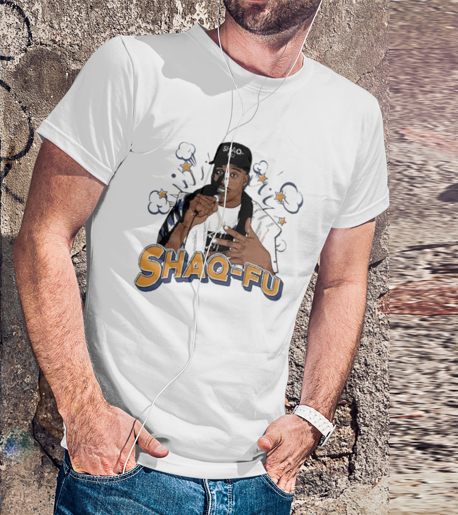 Shaq-Fu Comic Style Microphone Poderes Deportivos Y Comedia Vintage Retro 90s T-Shirt