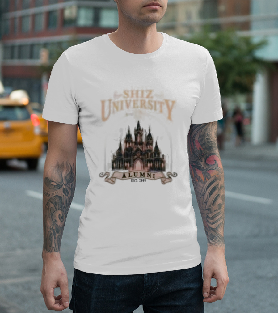Shiz University Alumni Est 1995 Gothic Castle Emblem T-Shirt