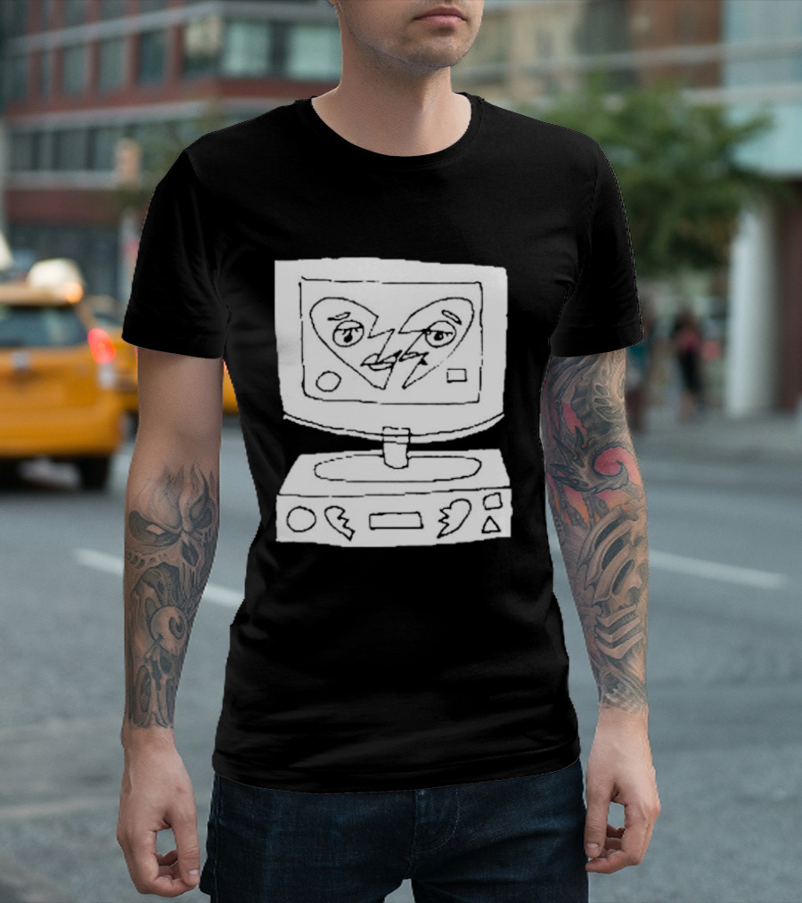 James Marriott Broken Heart Sketch Retro Computer T-Shirt