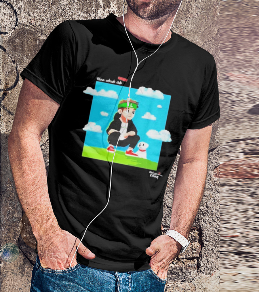 Vitaa Pixel 2024 Green Headband Cartoon Character With Dog T-Shirt