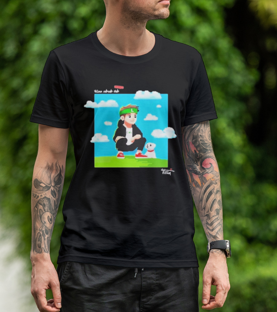 Vitaa Pixel 2024 Green Headband Cartoon Character With Dog T-Shirt