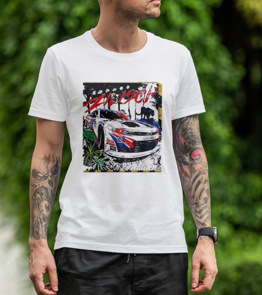 Zilisch 88 Chevrolet Racing Car Jungle Scene T-Shirt