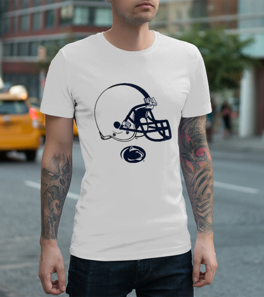 Penn State Nittany Lions Football White Helmet T-Shirt