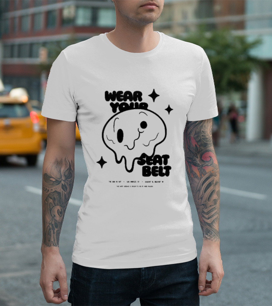 The Odd 1S Out Wear Your Seatbelt Melting Face Safety Reminder T-Shirt