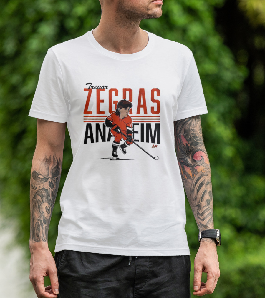 Trevor Zegras Anaheim Hockey Caricature T-Shirt
