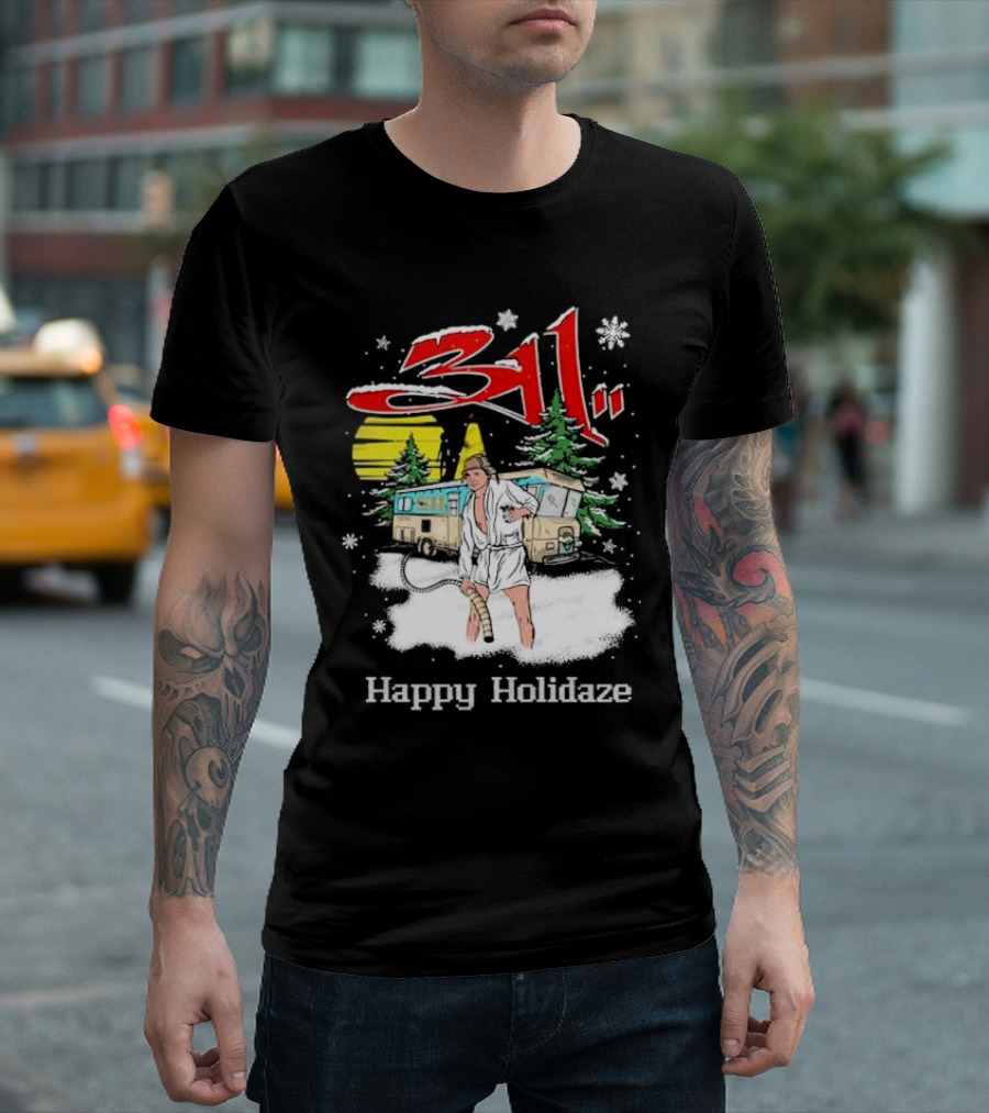 Happy Holidaze 311 Christmas Vacation RV Scene T-Shirt