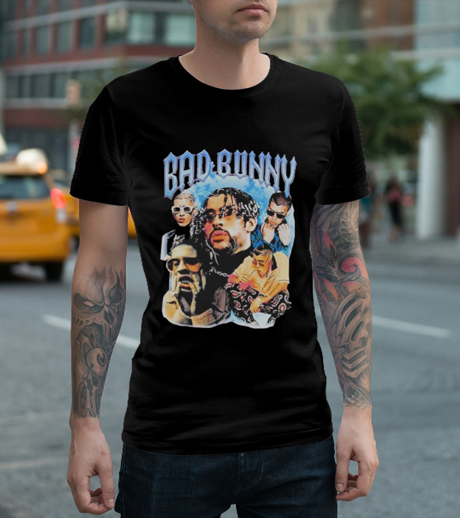 Bad Bunny Benito Antonio Martínez Ocasio Multi-Portrait Collage T-Shirt