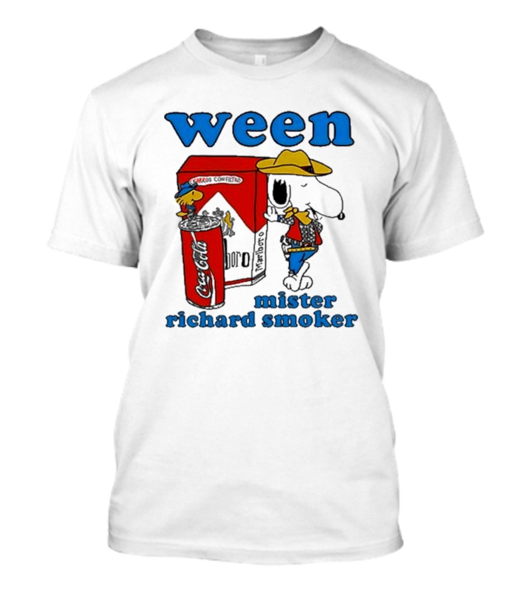Ween Snoopy Cowboys Mister Richard Smoker Coca-Cola Marlboro T-Shirt
