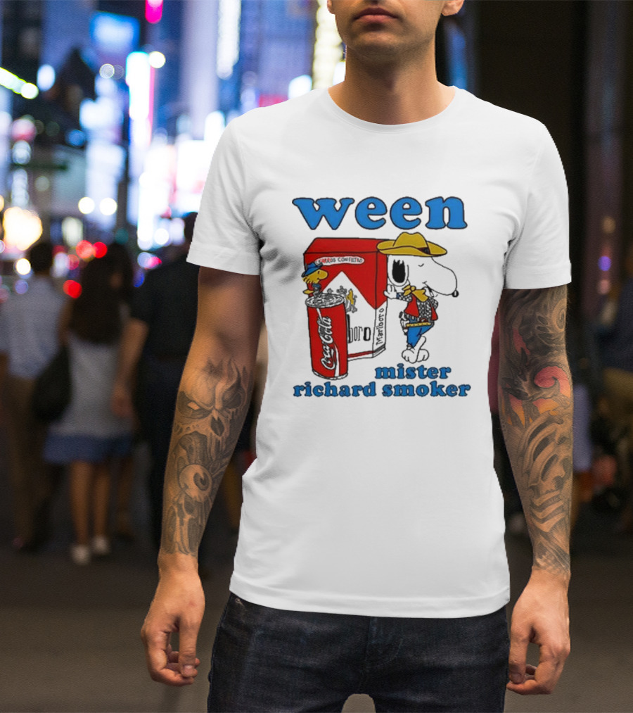 Ween Snoopy Cowboys Mister Richard Smoker Coca-Cola Marlboro T-Shirt