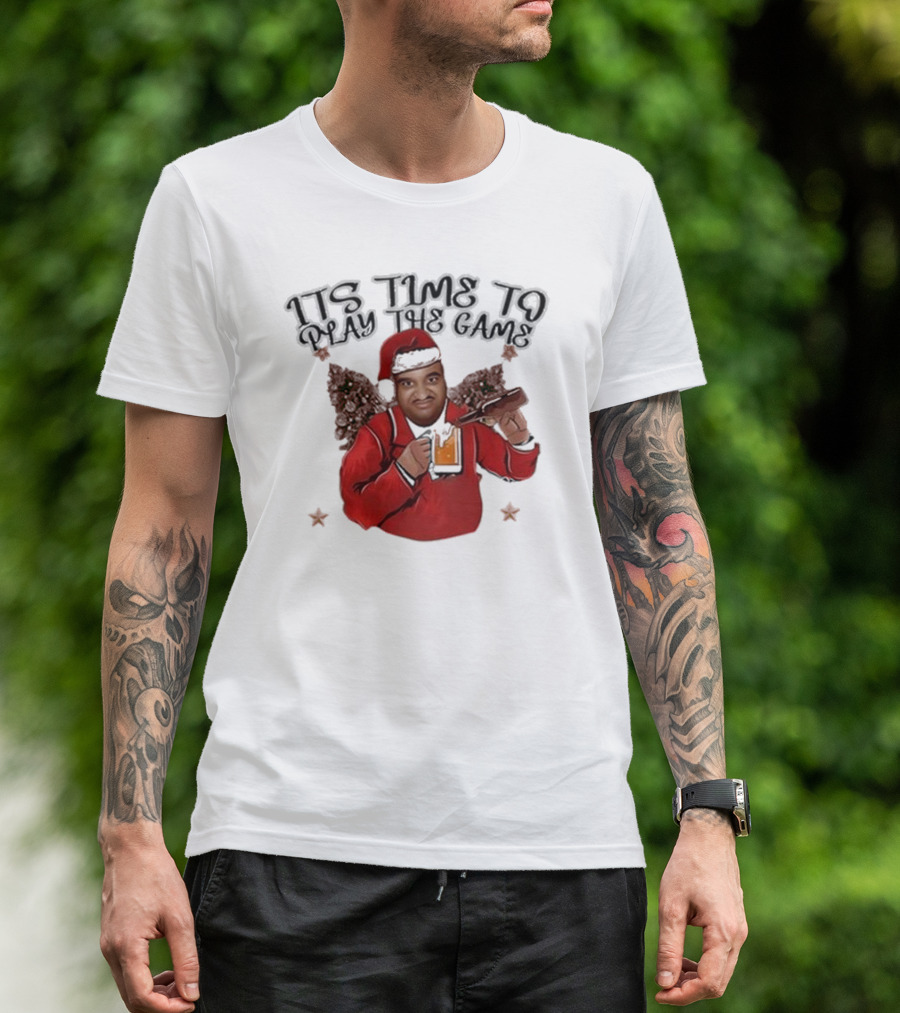 ITS TIME TO PLAY THE GAME CHRISTMAS SANTA CLAUS WITH BEER MUG T-Shirt