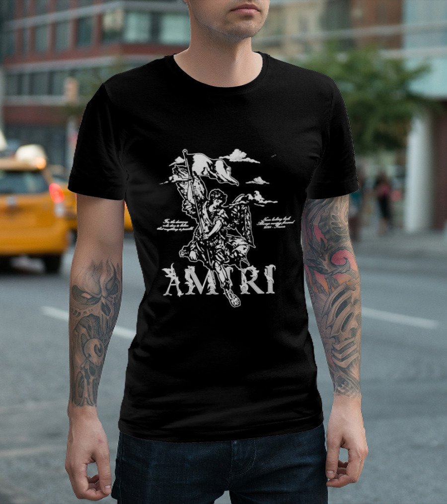 AMIRI Oversized Angel Warrior Clouds Premium Casual Fashion T-Shirt