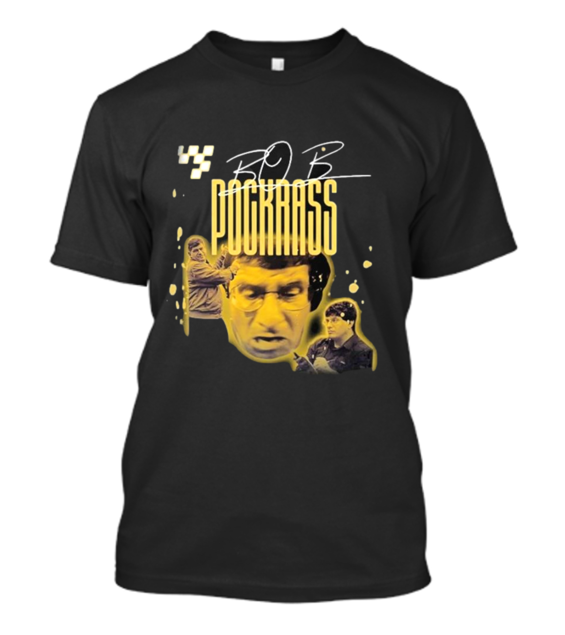 John Hunter Nemechek Bob Pockrass Racing Passion Bold Yellow Graphics T-Shirt