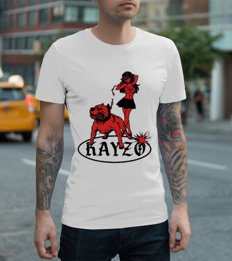 Kayzo Unleashed Red Dog and Woman T-Shirt