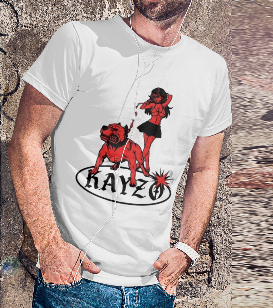 Kayzo Unleashed Red Dog And Woman T-Shirt