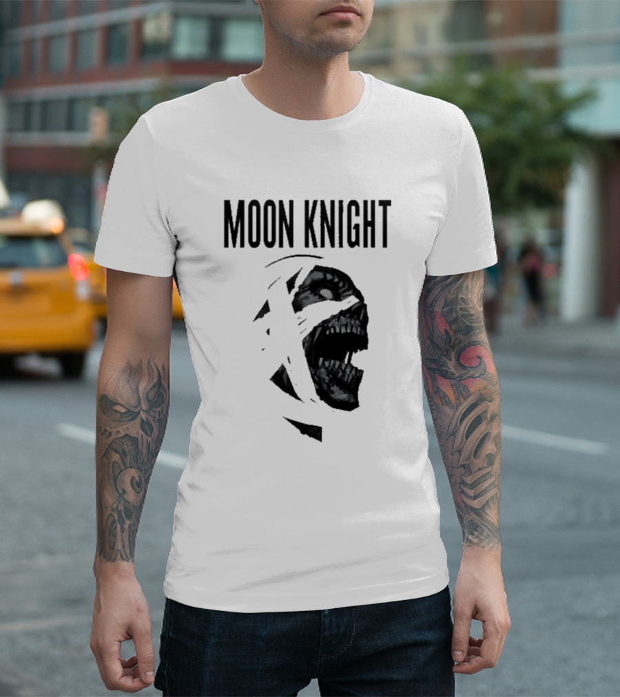 Moon Knight Logo with Intense Wrapped Mask T-Shirt