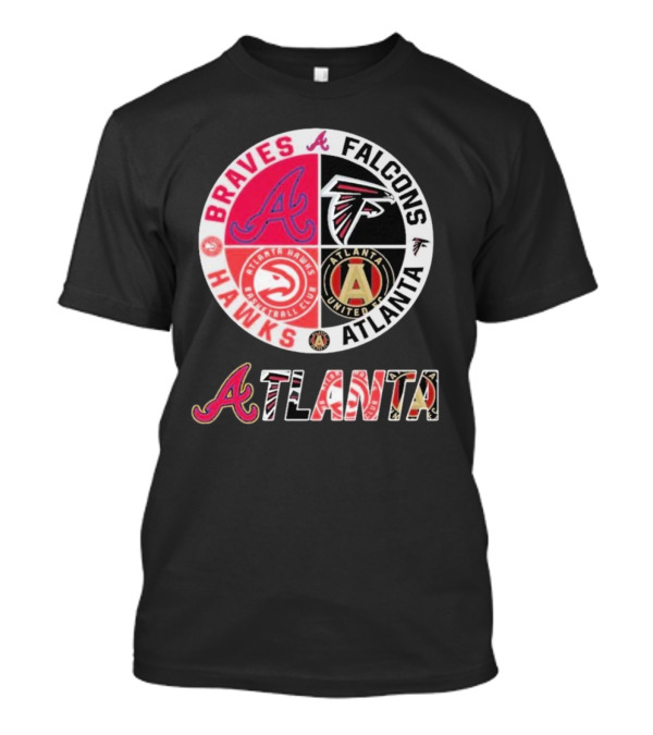 Atlanta Braves Falcons Hawks United FC Logos T-Shirt