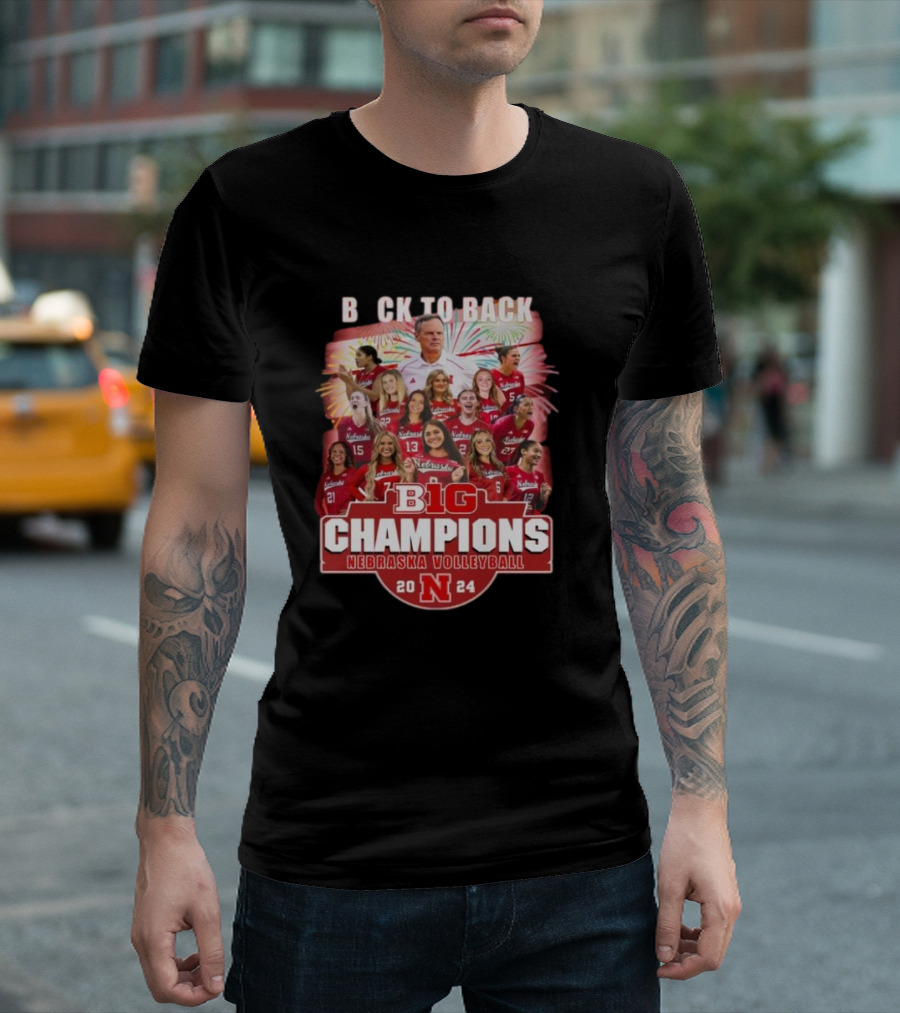 Back to Back B1G Champions Nebraska Volleyball T-Shirt