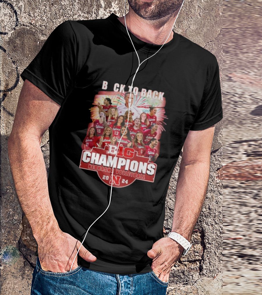 Back To Back B1G Champions Nebraska Volleyball T-Shirt