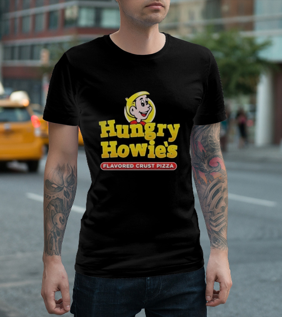 Hungry Howie's Flavored Crust Pizza Logo Vintage Character T-Shirt