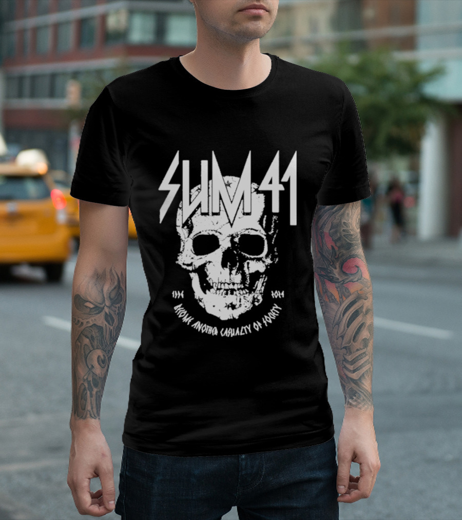 SUM 41 Iconic Another Casualty Of Society Skull 1996-2014 T-Shirt