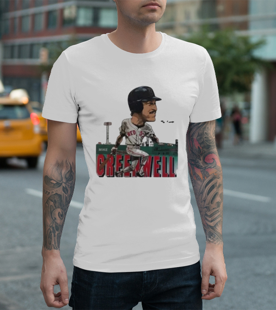 Mike Greenwell Boston Red Sox Baseball Legend Caricature Fenway Park T-Shirt