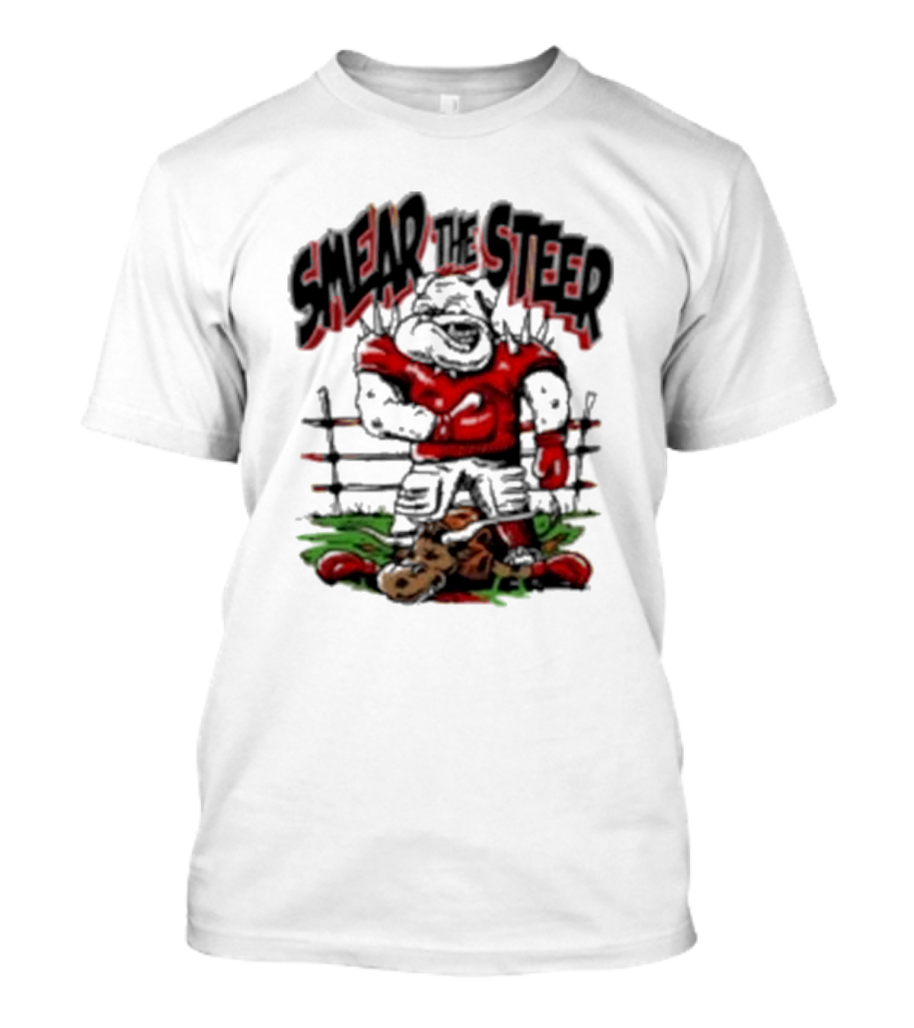Smear The Steer Georgia Bulldogs Vs Texas Longhorns Football Rivalry T-Shirt