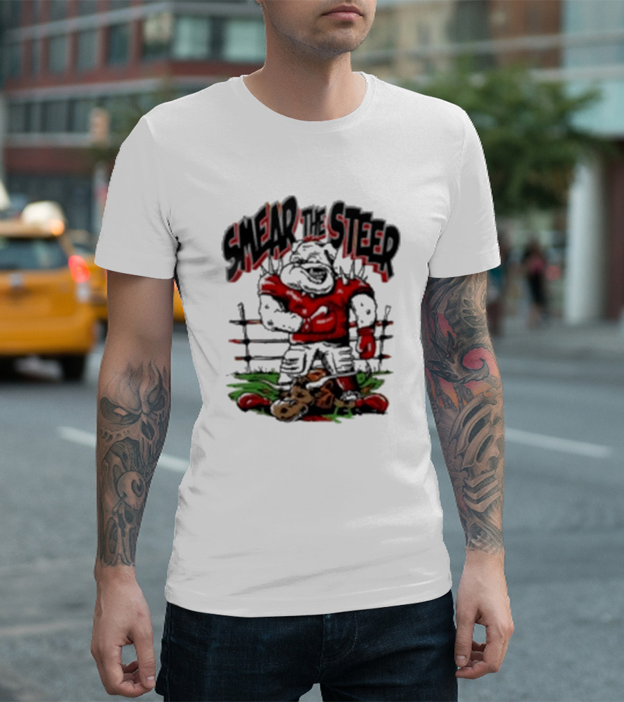 Smear The Steer Georgia Bulldogs Vs Texas Longhorns Football Rivalry T-Shirt