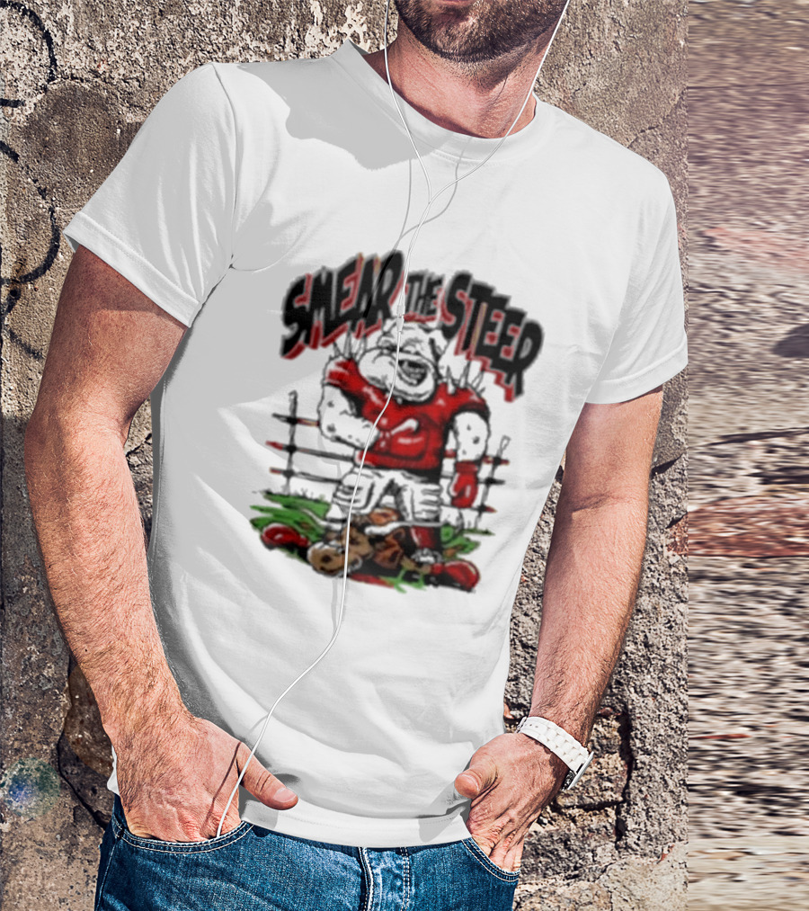 Smear The Steer Georgia Bulldogs Vs Texas Longhorns Football Rivalry T-Shirt