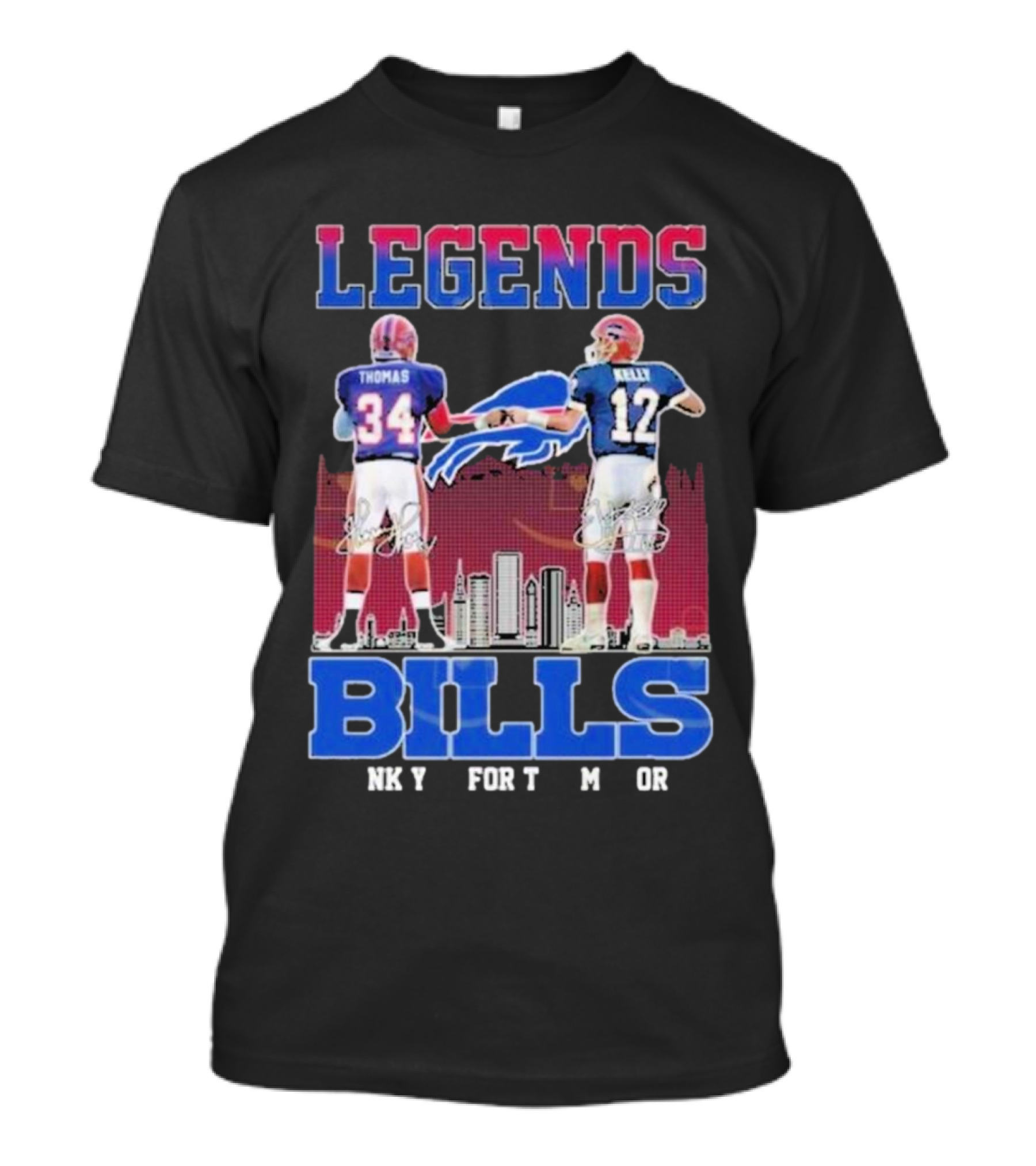 LEGIENDS Buffalo Bills Thomas Kelly Signature Thank You For The Memories T-Shirt