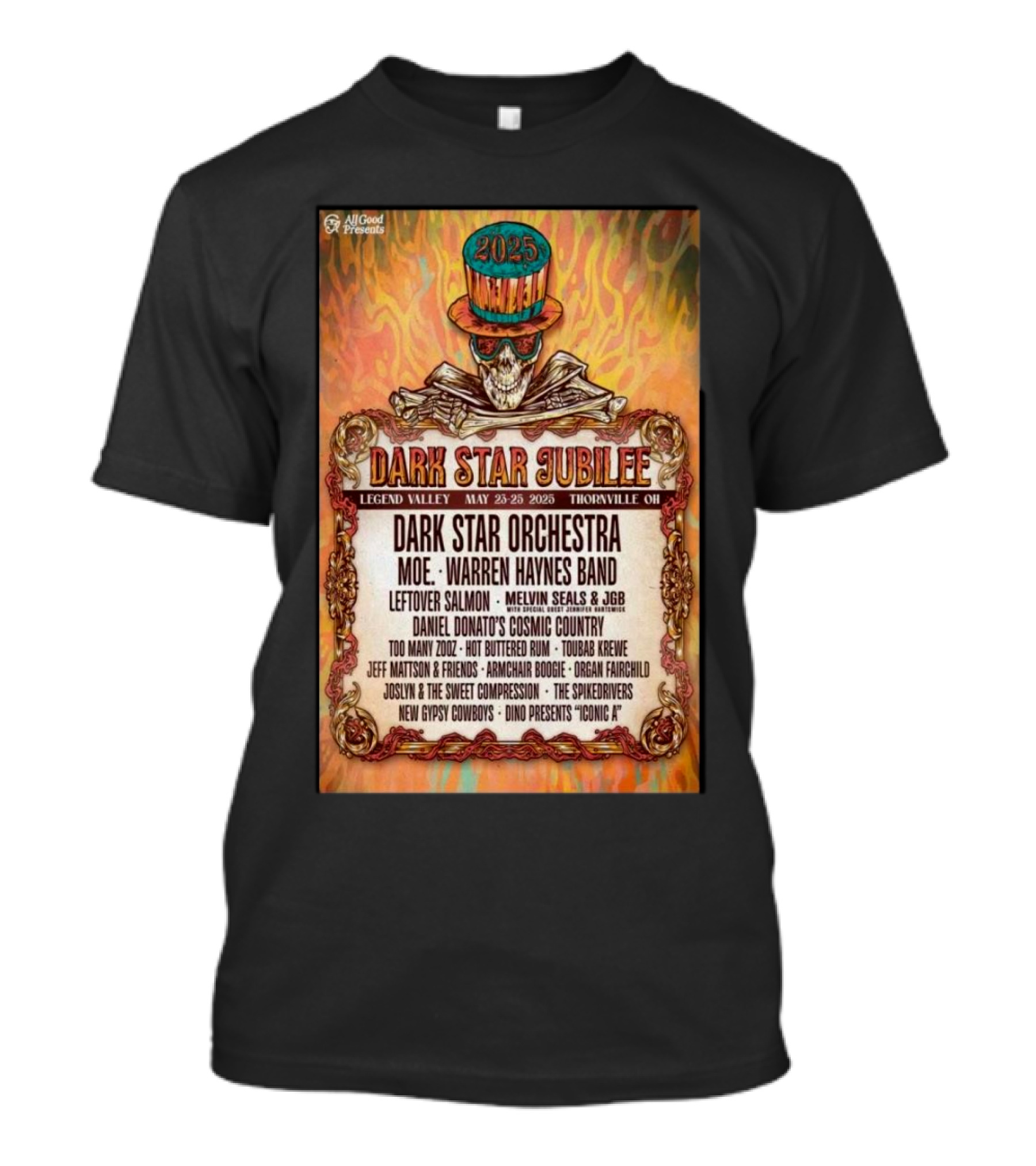 Dark Star Jubilee 2025 Legend Valley Thornville OH Concert Featuring Dark Star Orchestra Warren Haynes Band And More T-Shirt