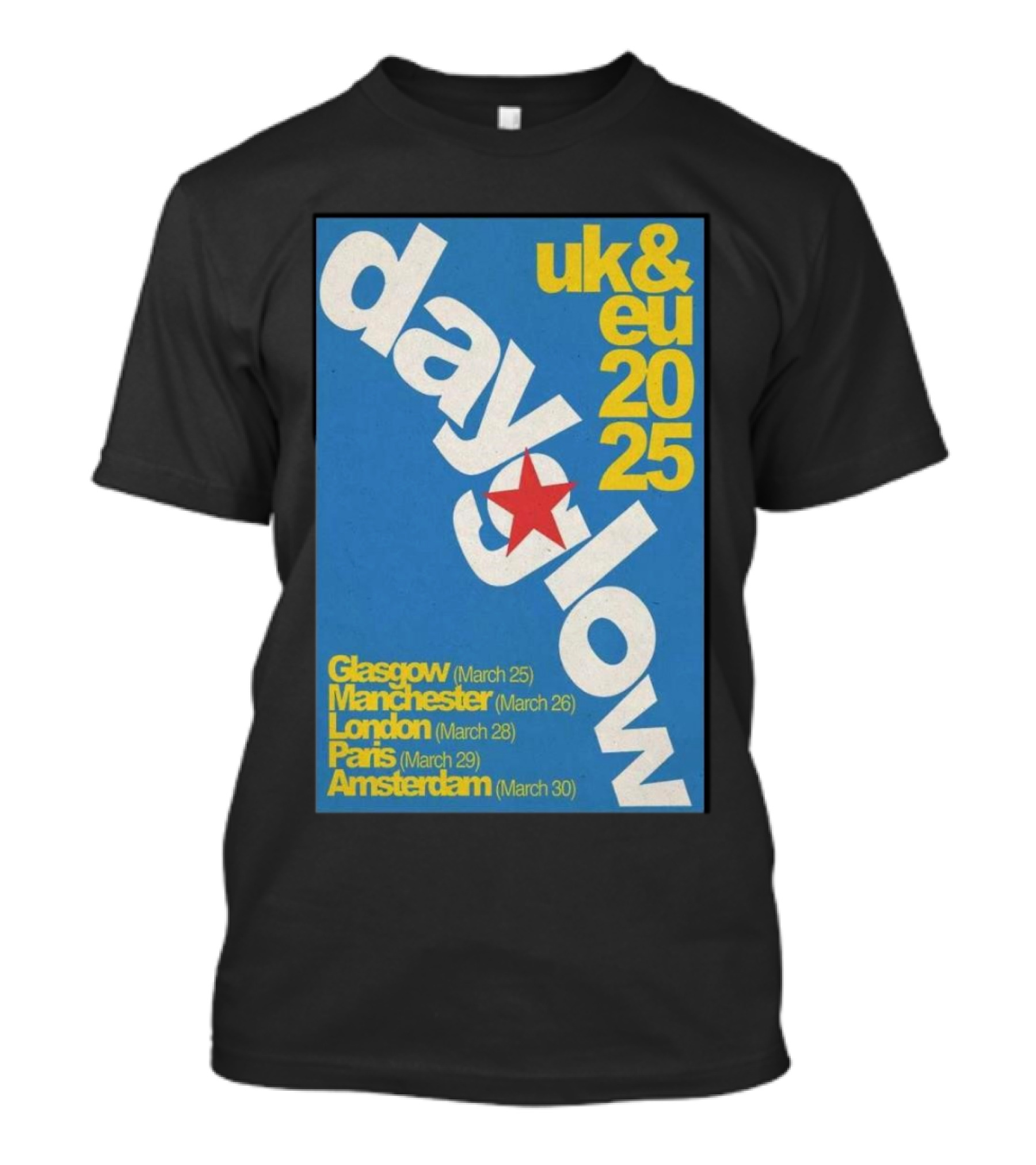 Dayglow UK EU 2025 Glasgow Manchester London Paris Amsterdam Tour Dates T-Shirt