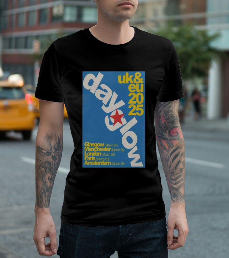 Dayglow UK EU 2025 Glasgow Manchester London Paris Amsterdam Tour Dates T-Shirt